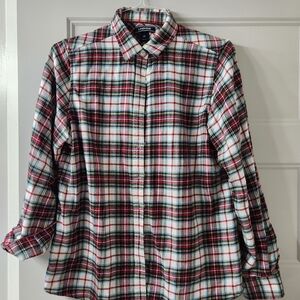 Lands' End Holiday Plaid Button-Up Shirt